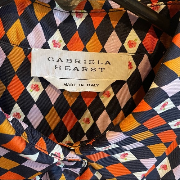 Gabriela Hearst Patterned Silk Blouse sz 40 - Picture 2 of 7